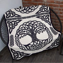 D50636 Tree of Life Trinity Knot Throw Navy Gaelsong
