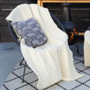 D50637 Natural Merino Wool Heart Throw Gaelsong
