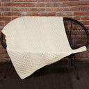 D50638 Honeycomb Merino Wool Aran Throw White Lifestyle Gaelsong

