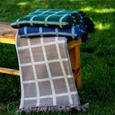 Soft Merino Wool Check Throw in Brown Lifestyle Gaelsong
