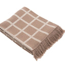 Soft Merino Wool Check Throw in Brown Studio Gaelsong
