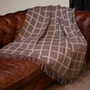 Soft Merino Wool Check Throw in Brown Lifestyle Gaelsong
