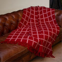 Plaid Merino Wool Check Blanket in Rose Lifestyle Gaelsong
