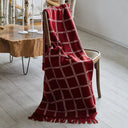 Plaid Merino Wool Check Blanket in Rose Gaelsong
