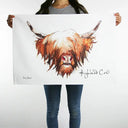 D50654 Highland Cow Cotton Tea Towel Lifestyle Gaelsong
