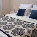 Celtic Spiral Irish Bed Runner Lifestyle Navy Gaelsong
