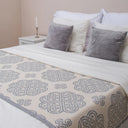 Celtic Spiral Irish Bed Runner Lifestyle Grey Gaelsong