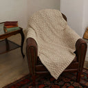 D50659 Light Brown Plaited Merino Wool Irish Blanket Lifestyle Gaelsong