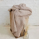 D50662 Color OTMEAL Patchwork Aran Wool Throw Shop online On Gaelsong