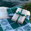 Green Irish Symbols Tea Towel Lifestyle Gaelsong
