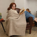 D50673 Wicker Color Soft Aran Honeycomb Throw Lifestyle Gaelsong