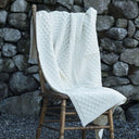 D50673 White Color Soft Aran Honeycomb Throw Lifestyle Gaelsong