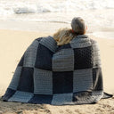 D50674 Color Derby Grey Aran Wool Intarsia Throw Gaelsong