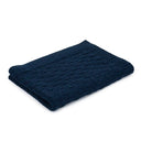 Irish Fisherman Wool Basket Stitch Throw Blue color Gaelsong 