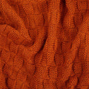 Irish Fisherman Wool Basket Stitch Throw  Orange color Gaelsong 