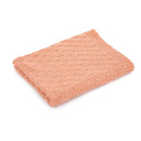 Irish Fisherman Wool Basket Stitch Throw Peach Orange color Gaelsong 