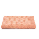 Irish Fisherman Wool Basket Stitch Throw Peach Orange color Studio Gaelsong 