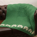 Merino Wool Honeycomb Throw with Shamrocks Lifestyle Gaelsong