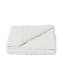 D50732 NATURAL WHITE Colour Supersoft Merino Chunky Cable Knit Throw Closeup View Gaelsong
