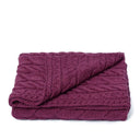 D50732 JAM RED Colour Supersoft Merino Chunky Cable Knit Throw Gaelsong
