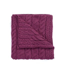 D50732 JAM RED Colour Supersoft Merino Chunky Cable Knit Throw Gaelsong
