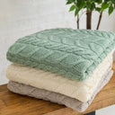 D50732 All Colour Supersoft Merino Chunky Cable Knit Throw Gaelsong
