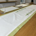 D50736 PLACEMATS and Table Runner Embroidered Irish Shamrock Tablecloth Collection On the Table Gaelsong
