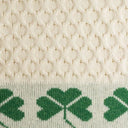 D50756 Merino Wool Shamrock Aran Knit Throw Closeup Studio Knit View Gaelsong
