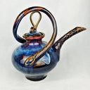 D62800 Swirl Artisan Teapot Hand-Thrown and Hand-Built Back View  Gaelsong