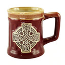 D63074 Red Celtic Cross Charm Pottery Mug Gaelsong
