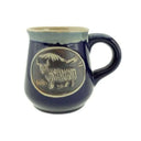 D63084 Blue Embossed Stoneware Highland Cow Mug Gaelsong