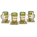 Traditional Bone China Irish Kitchen Set 4 Mugs and Coasters Gaelsong