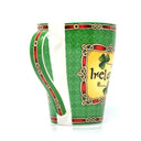 Ceramic Irish Coffee Mug with Shamrocks Side View Gaelsong
