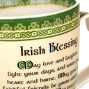 D63156 MUG Traditional Irish Blessing China Tea Set Closeup Blessing View Gaelsong
