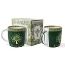 Shamrock Spiral Irish Tea Collection 2 Mugs With Box Gaelsong