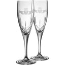 D63172 Etched Crystal Claddagh Champagne Flutes Set Gaelsong
