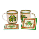 2 Mug 2 Coasters Book of Kells Designed Shamrock Mug Collection Gaelsong