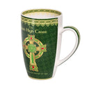 Irish Green Celtic High Cross Coffee Mug  Side View Gaelsong