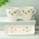 Hand-Painted Shamrock Coffee Mugs With Tray Gaelsong