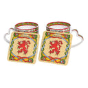 Book of Kells Mug & Coaster with Scottish Lion Rampant 2 Mugs and Coasters Gaelsong