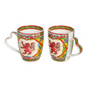 Book of Kells Mug & Coaster with Scottish Lion Rampant 2 Mugs Studio Gaelsong