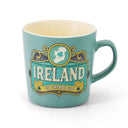 Retro Design Irish Ceramic Coffee Mug Teal Gaelsong