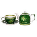 Shamrock Themed China Tea Cup Collection Set of 2 Gaelsong