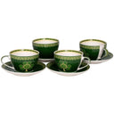 Shamrock Themed China Tea Cup Collection Set of 4 Gaelsong