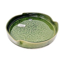 D65031 Georgian Green Pottery Serving Dish Side View  Gaelsong