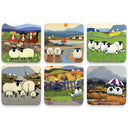 D68620 Whimsical Sheep Cork Coaster Set of 6 Gaelsong
