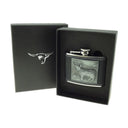 D68652 Embossed Highland Cow Hip Flask Gaelsong
