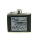 D68652 Embossed Highland Cow Hip Flask Gaelsong

