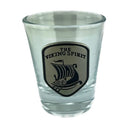Irish Shot Glass with Pewter Ireland Emblem VIKING BOAT Gaelsong