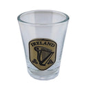 Irish Shot Glass with Pewter Ireland Emblem HARP Gaelsong